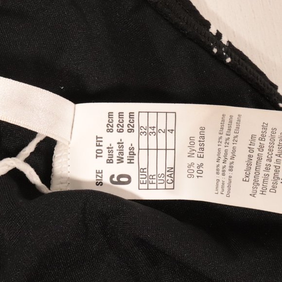 NWT Seafolly Inka Stripe Longline Tri Bikini Top in Black - Picture 10 of 12